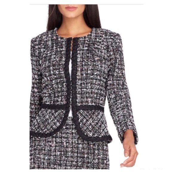 Tahari Jackets & Blazers - Tahari Braid Trim Tweed Jacket Size 8